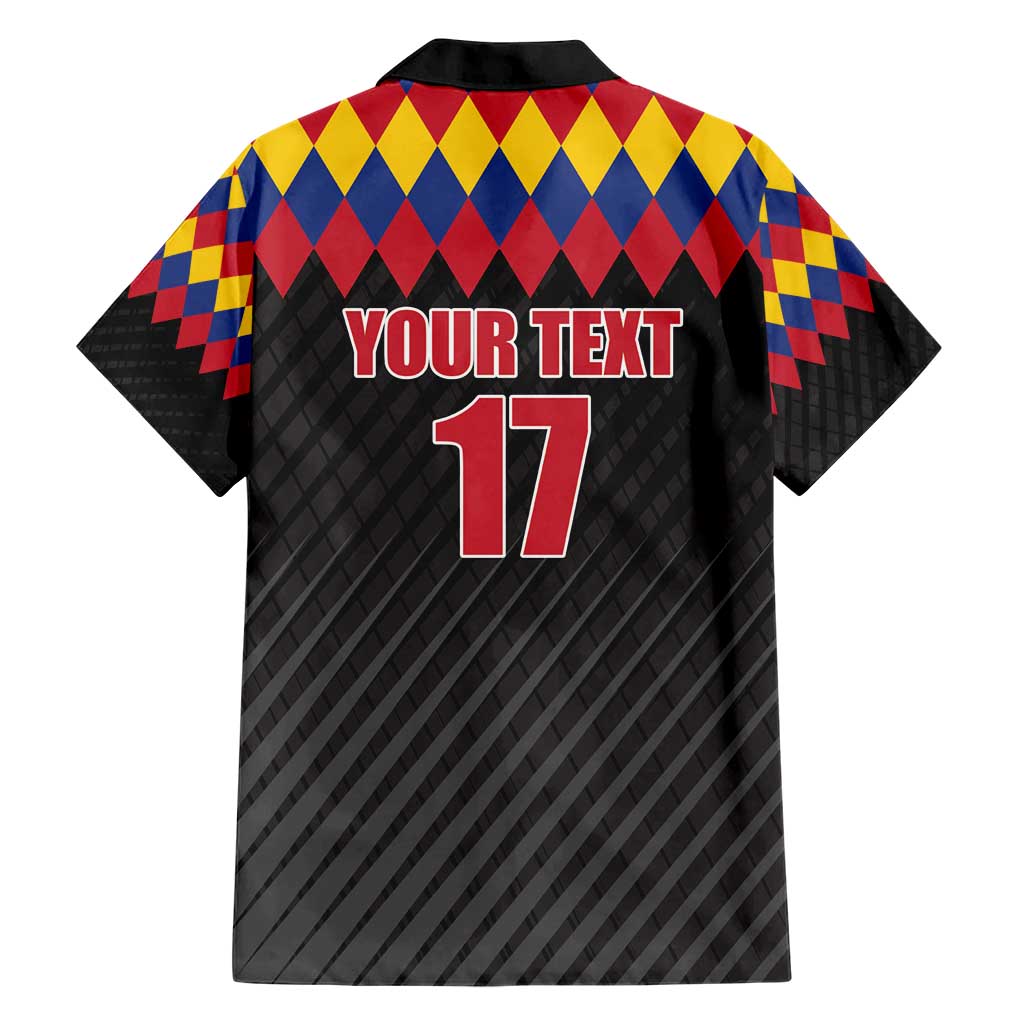 Custom Colombia Football Hawaiian Shirt Retro Black Style