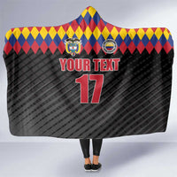 Custom Colombia Football Hooded Blanket Retro Black Style