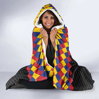 Custom Colombia Football Hooded Blanket Retro Black Style