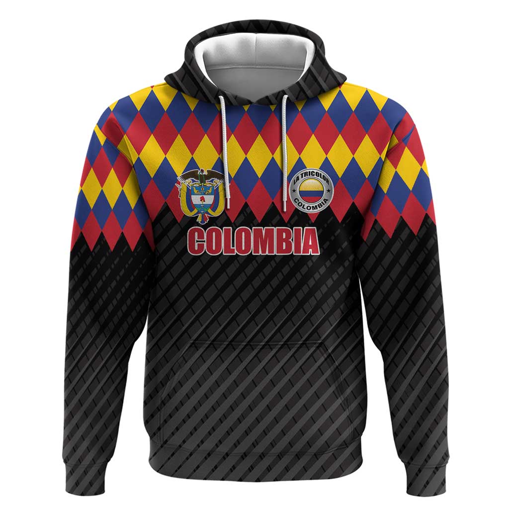 Custom Colombia Football Hoodie Retro Black Style