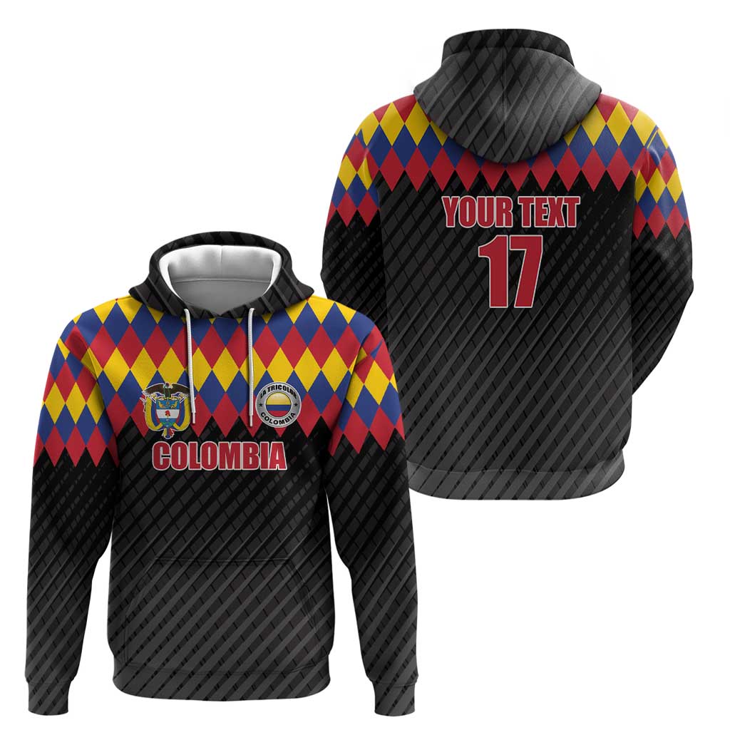 Custom Colombia Football Hoodie Retro Black Style