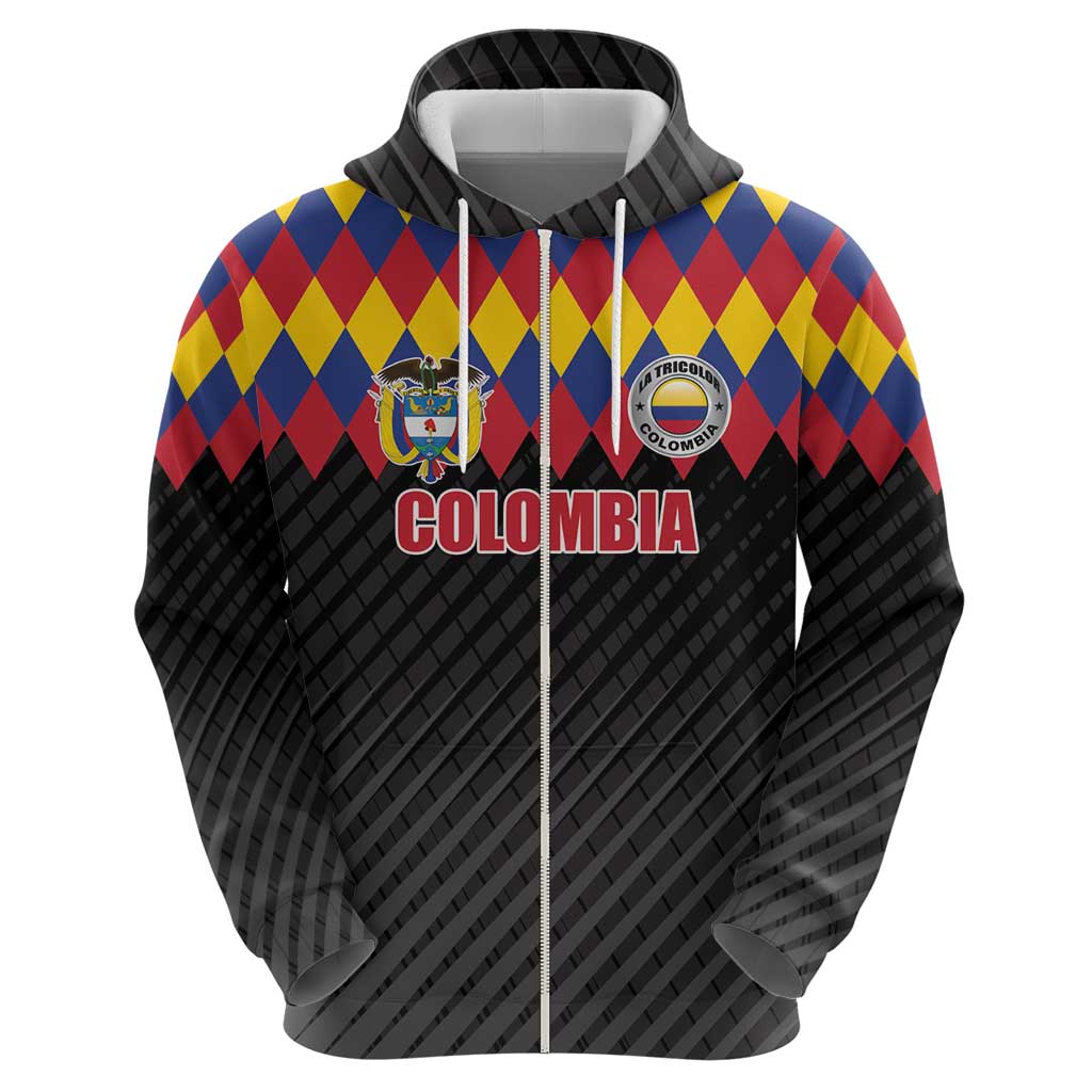 Custom Colombia Football Hoodie Retro Black Style