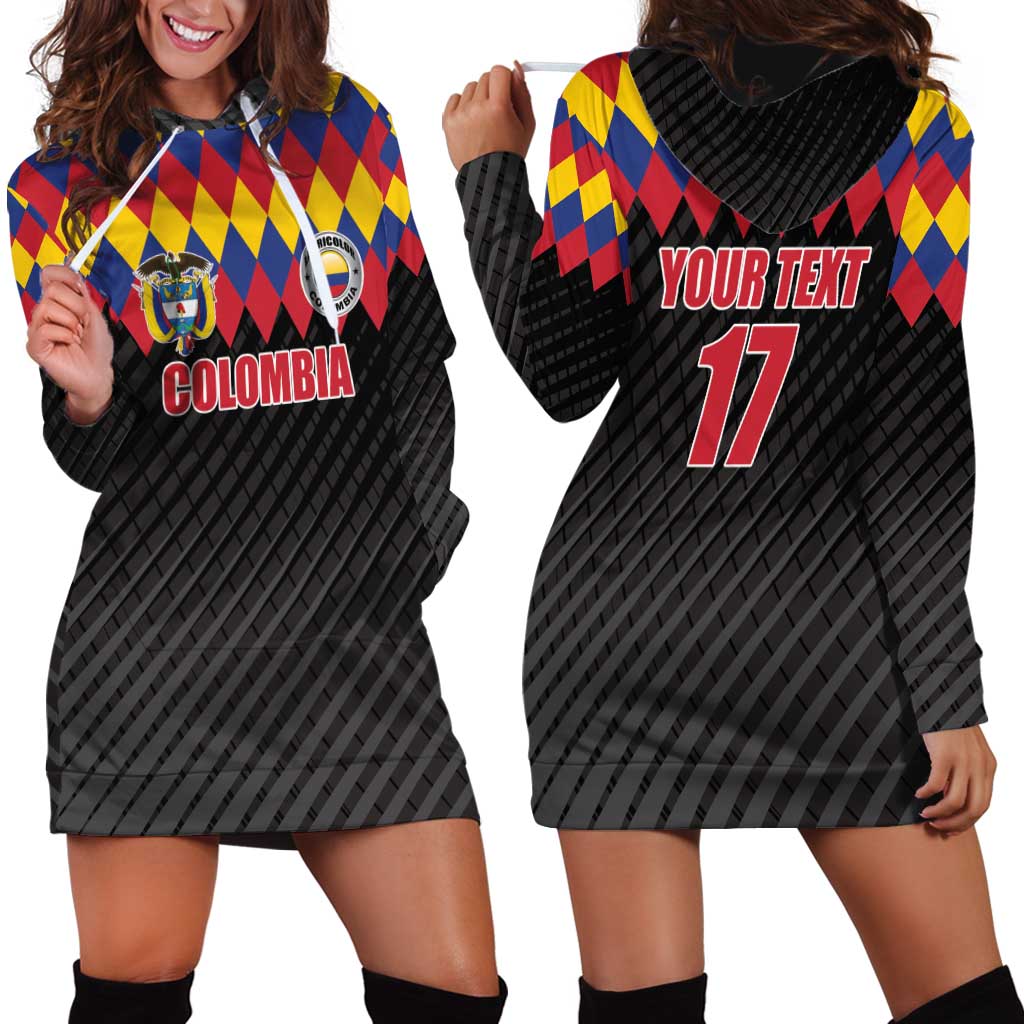 Custom Colombia Football Hoodie Dress Retro Black Style
