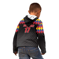 Custom Colombia Football Kid Hoodie Retro Black Style