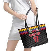 Custom Colombia Football Leather Tote Bag Retro Black Style