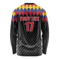 Custom Colombia Football Long Sleeve Shirt Retro Black Style