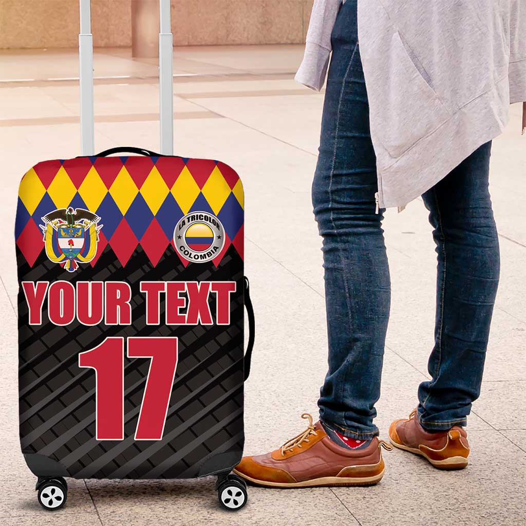 Custom Colombia Football Luggage Cover Retro Black Style