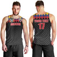 Custom Colombia Football Men Tank Top Retro Black Style