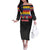 Custom Colombia Football Off The Shoulder Long Sleeve Dress Retro Black Style