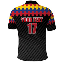 Custom Colombia Football Polo Shirt Retro Black Style