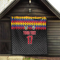 Custom Colombia Football Quilt Retro Black Style