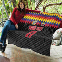 Custom Colombia Football Quilt Retro Black Style