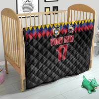 Custom Colombia Football Quilt Retro Black Style