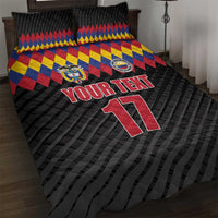 Custom Colombia Football Quilt Bed Set Retro Black Style