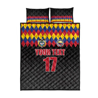 Custom Colombia Football Quilt Bed Set Retro Black Style