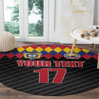 Custom Colombia Football Round Carpet Retro Black Style