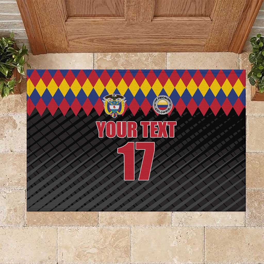 Custom Colombia Football Rubber Doormat Retro Black Style