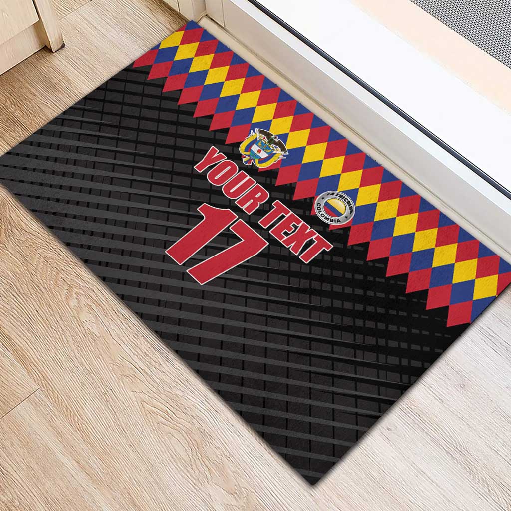 Custom Colombia Football Rubber Doormat Retro Black Style