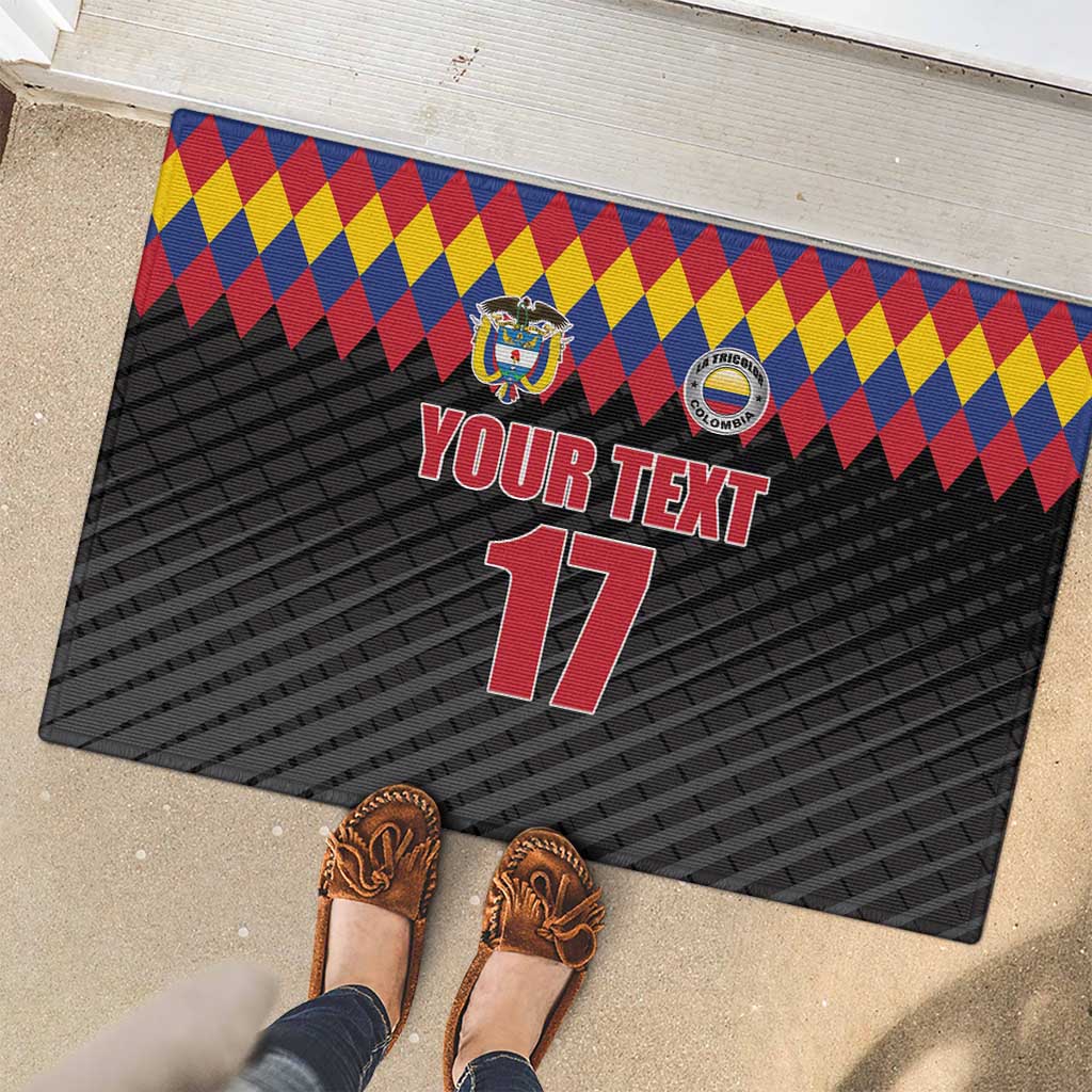 Custom Colombia Football Rubber Doormat Retro Black Style