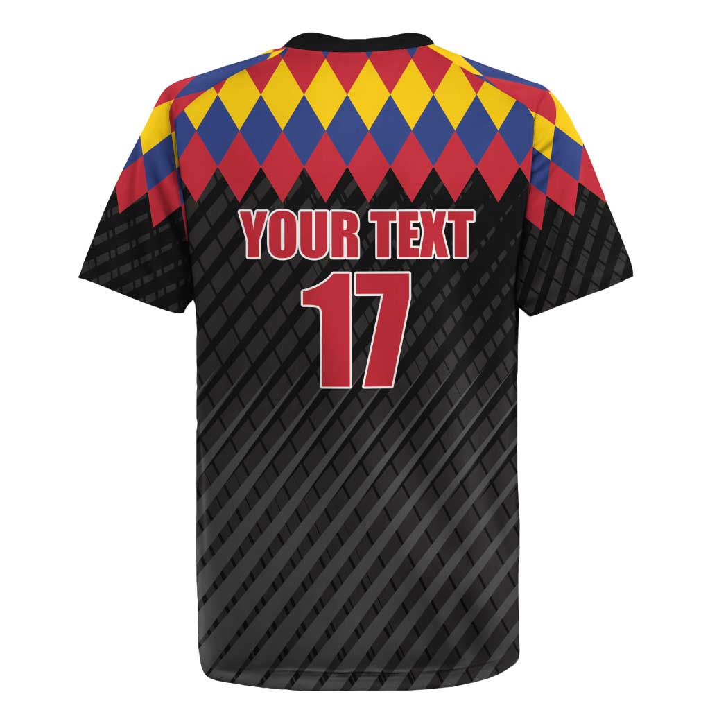 Custom Colombia Football Rugby Jersey Retro Black Style