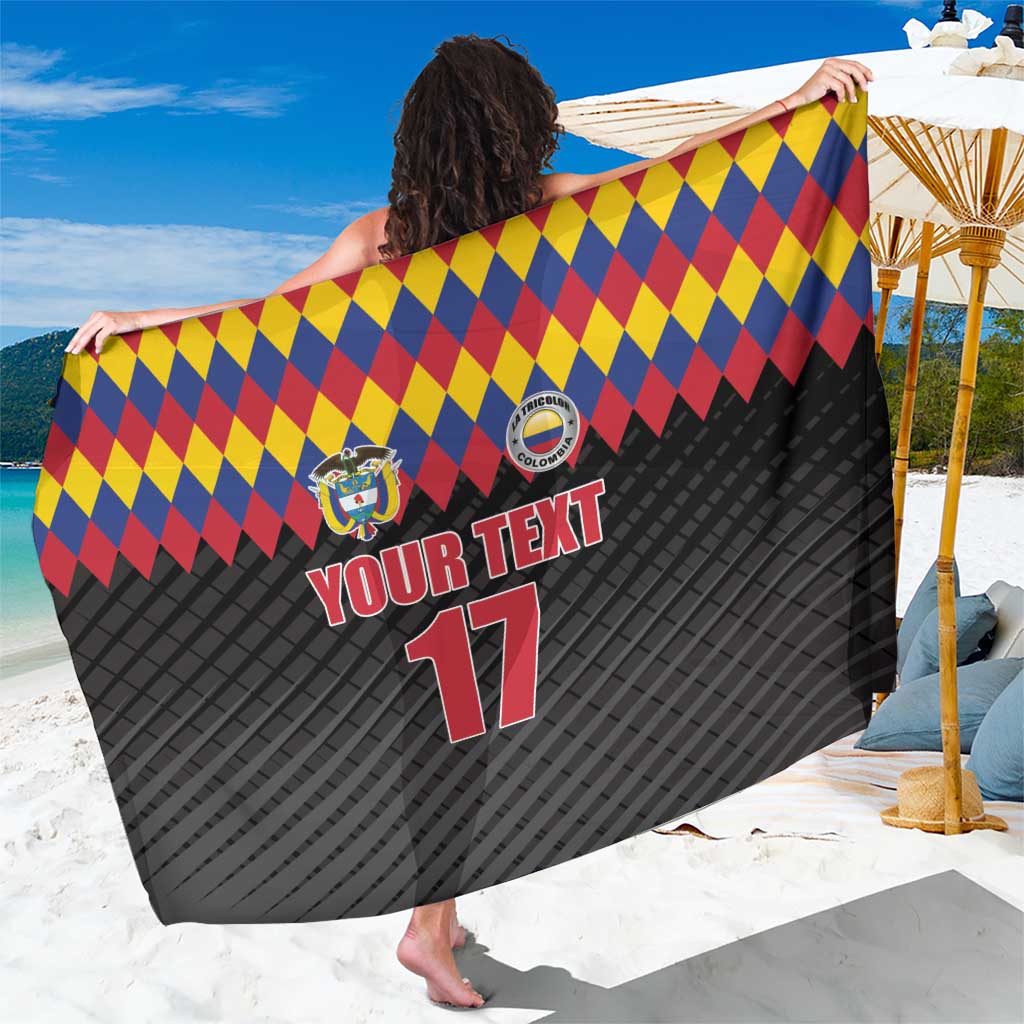Custom Colombia Football Sarong Retro Black Style