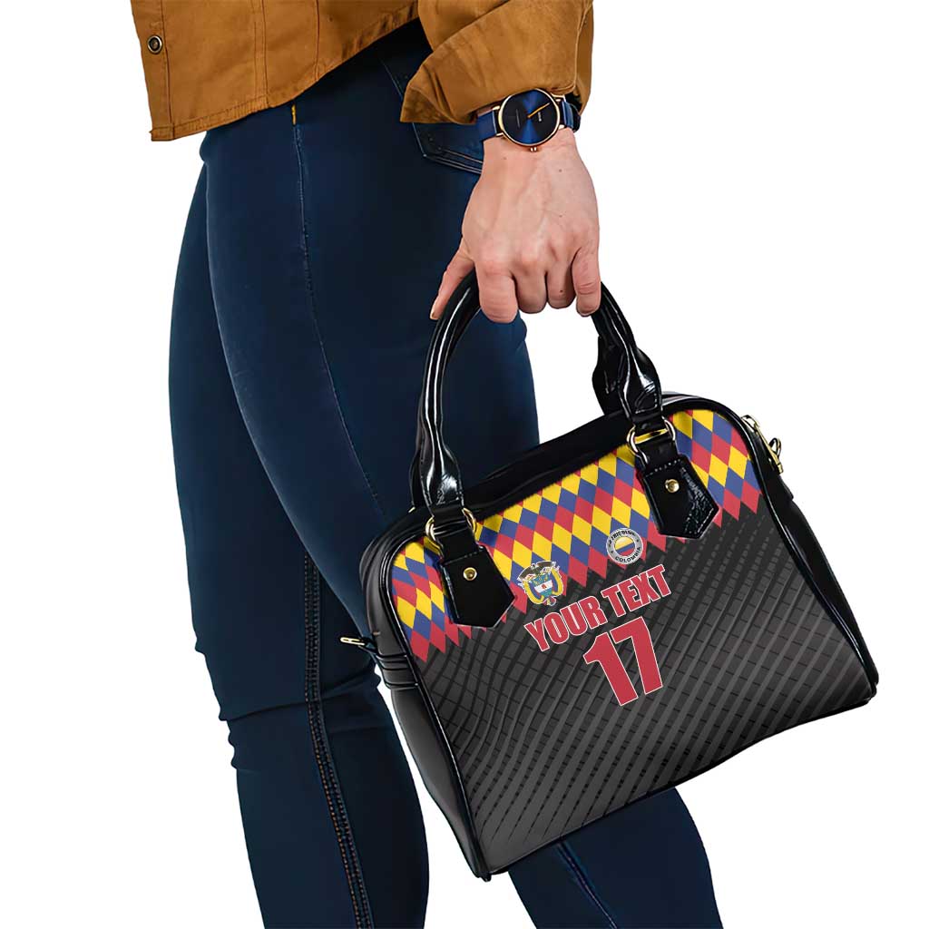 Custom Colombia Football Shoulder Handbag Retro Black Style