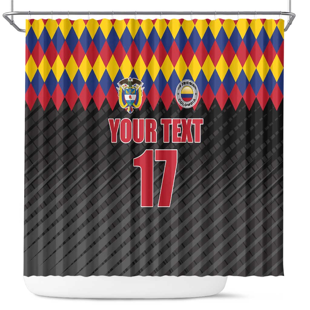 Custom Colombia Football Shower Curtain Retro Black Style