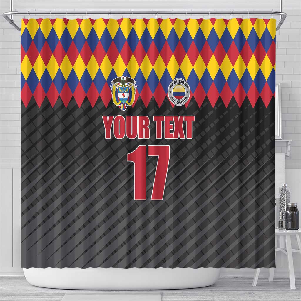 Custom Colombia Football Shower Curtain Retro Black Style