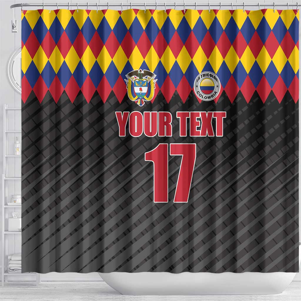 Custom Colombia Football Shower Curtain Retro Black Style