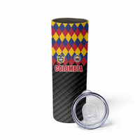 Custom Colombia Football Skinny Tumbler Retro Black Style