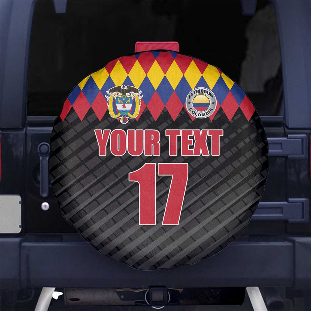 Custom Colombia Football Spare Tire Cover Retro Black Style