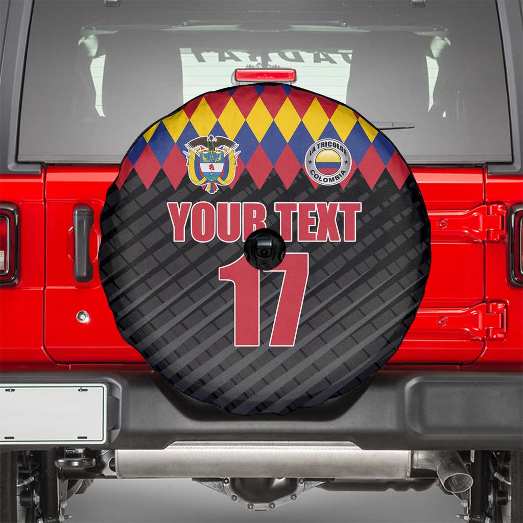 Custom Colombia Football Spare Tire Cover Retro Black Style