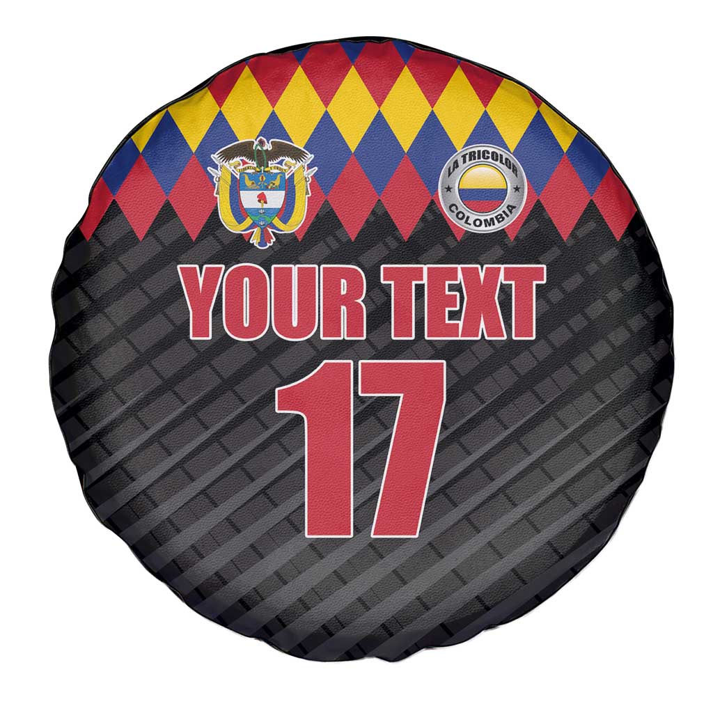 Custom Colombia Football Spare Tire Cover Retro Black Style