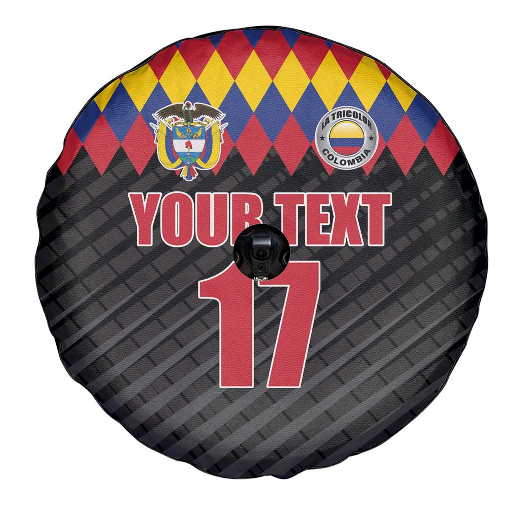Custom Colombia Football Spare Tire Cover Retro Black Style