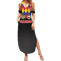 Custom Colombia Football Summer Maxi Dress Retro Black Style
