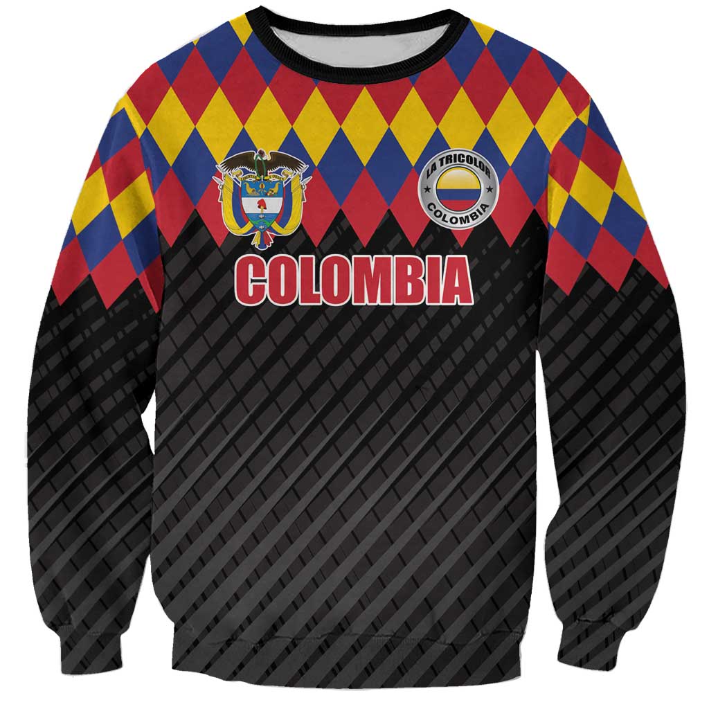 Custom Colombia Football Sweatshirt Retro Black Style