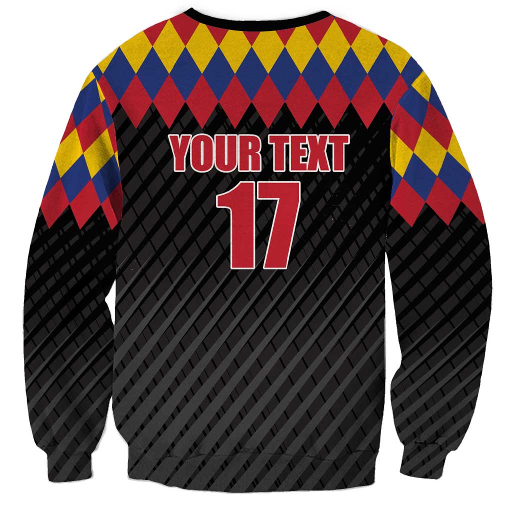 Custom Colombia Football Sweatshirt Retro Black Style