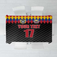 Custom Colombia Football Tablecloth Retro Black Style