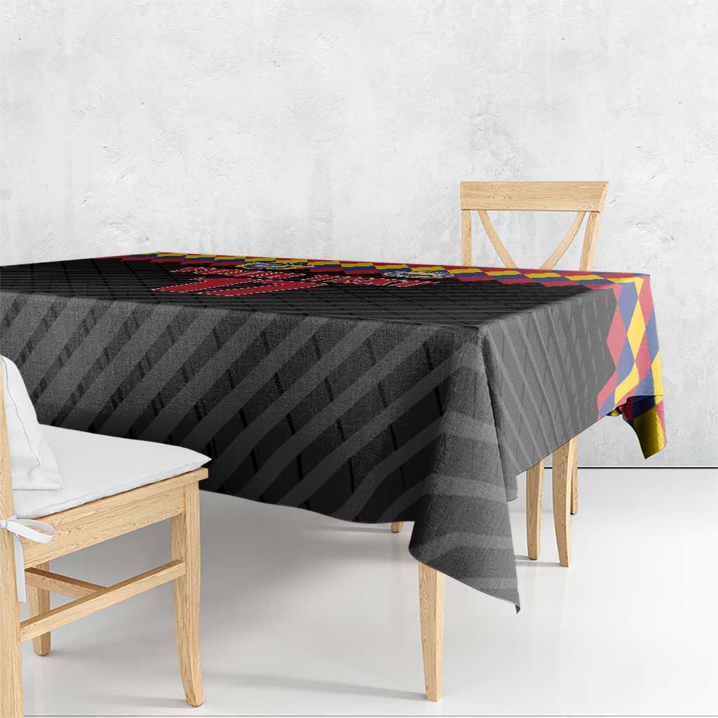 Custom Colombia Football Tablecloth Retro Black Style