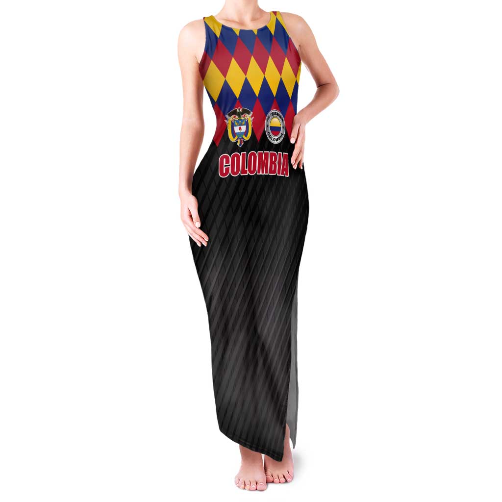 Custom Colombia Football Tank Maxi Dress Retro Black Style
