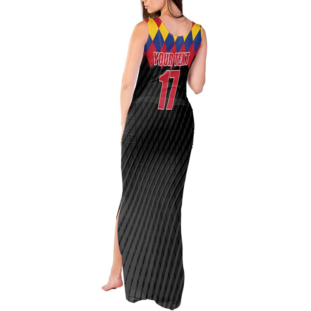Custom Colombia Football Tank Maxi Dress Retro Black Style