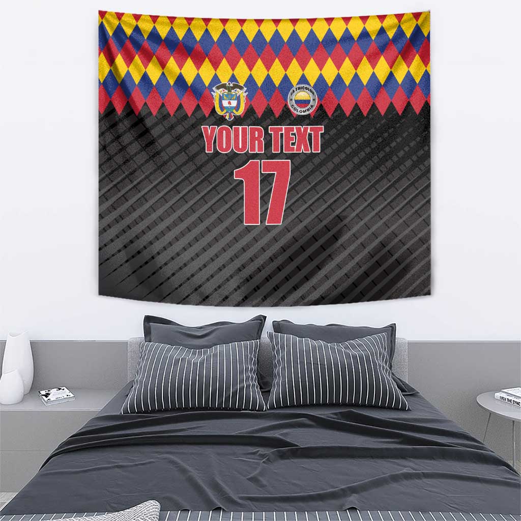 Custom Colombia Football Tapestry Retro Black Style