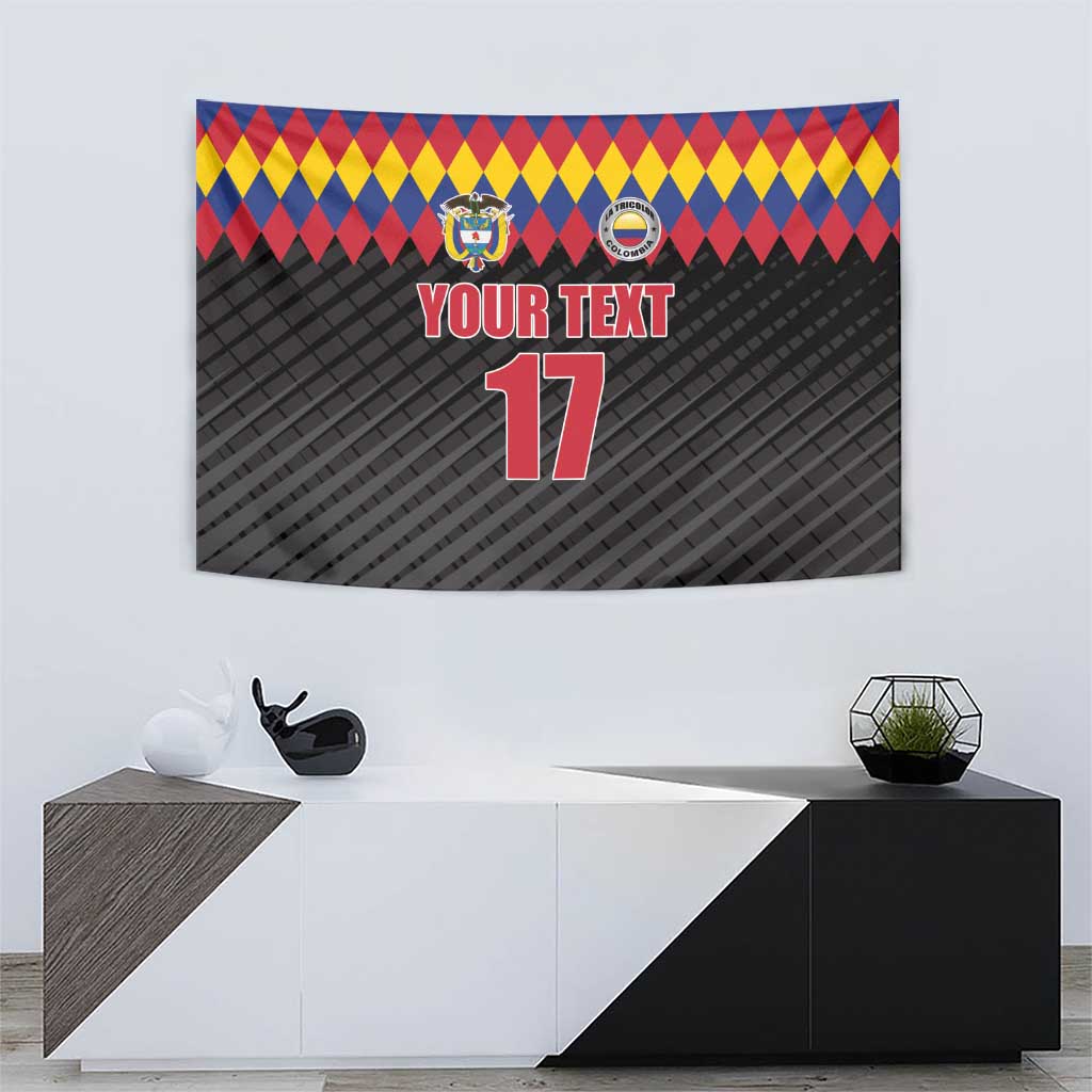 Custom Colombia Football Tapestry Retro Black Style