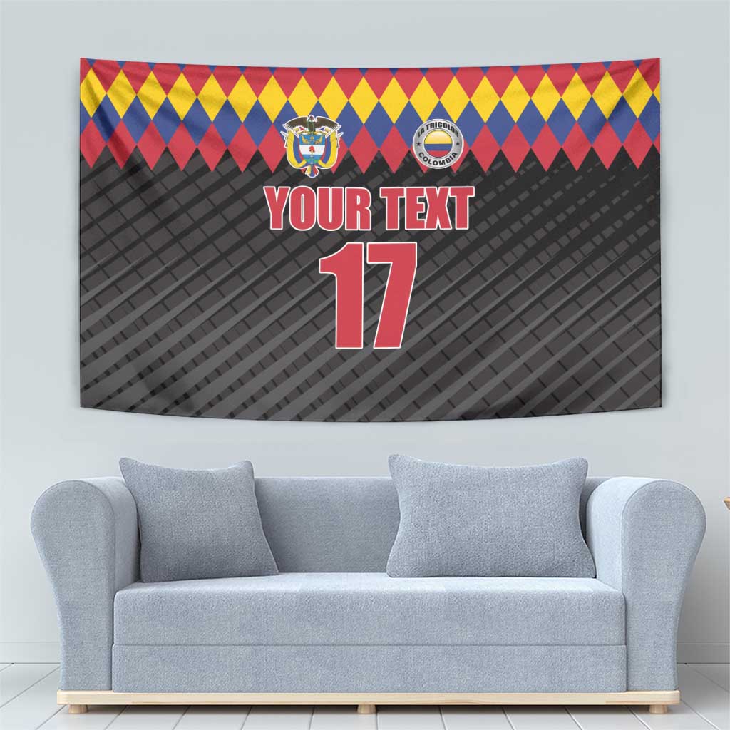 Custom Colombia Football Tapestry Retro Black Style