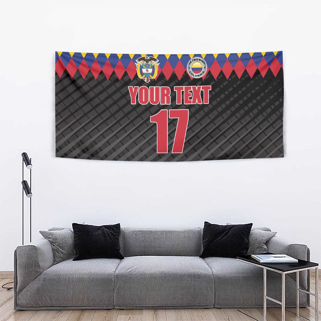 Custom Colombia Football Tapestry Retro Black Style