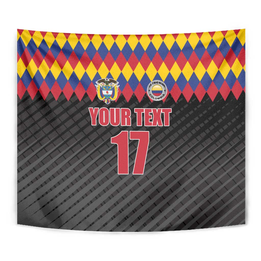 Custom Colombia Football Tapestry Retro Black Style
