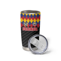 Custom Colombia Football Tumbler Cup Retro Black Style