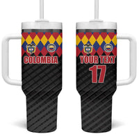 Custom Colombia Football Tumbler With Handle Retro Black Style