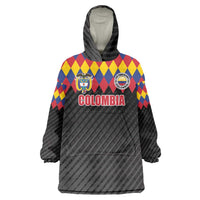 Custom Colombia Football Wearable Blanket Hoodie Retro Black Style