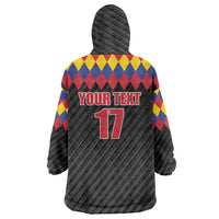 Custom Colombia Football Wearable Blanket Hoodie Retro Black Style